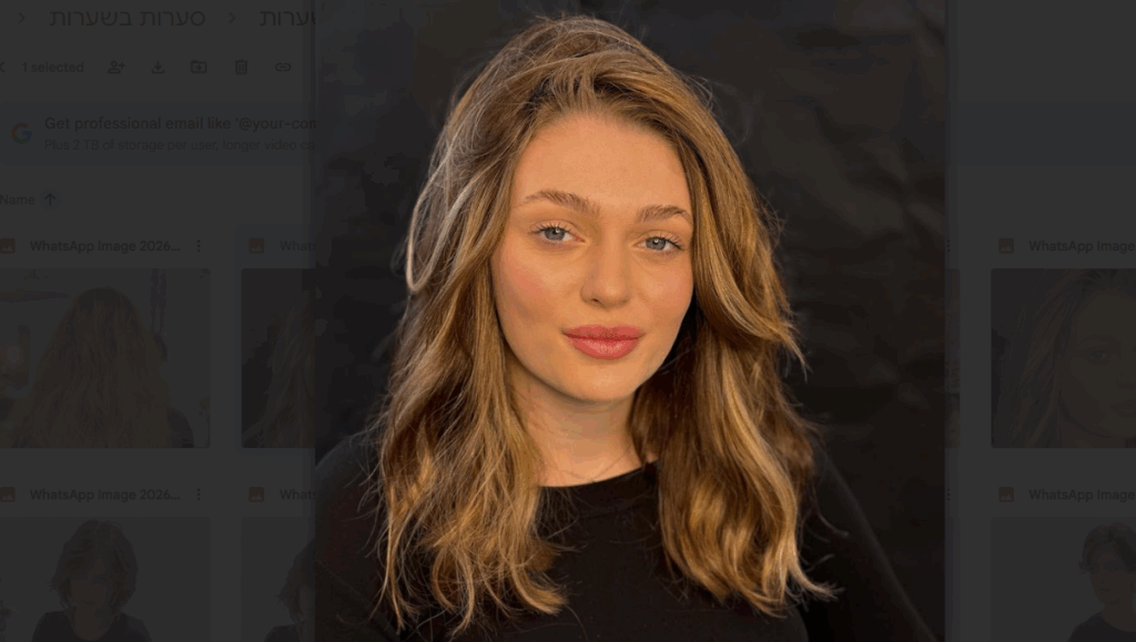 פאה אמיתית משיער טבעי לדוגמה - שערות בסערות